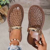 Nouvelles chaussures compensées en maille grande taille pour l'exportation africaine, semelles épaisses en caoutchouc, confortables et polyvalentes, chaussures d'été populaires en Europe