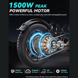 Vélo Électrique F6 à Pneus de 20 Pouces, 48V 1500W de Pointe, en Acier Carbone, Moteur Brushless, Frein à Disque, avec Panier – Vente Directe Usine - Product Image 4