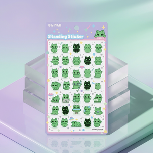[Woeknya] 3D PVC Standing Pose <b>Stickers</b> Daily Life Cute Alien Cat Korean Character Kids Stationery Kawaii Diary Decoration - Product Image 2