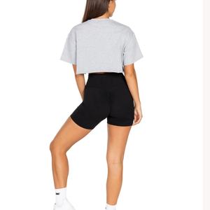 T-shirt de sport en coton pour femme, imprimé, manches courtes, danse, athlétique, yoga, haut court ample, style décontracté, tricoté compressé - Product Image 6