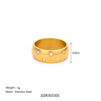 Nouvelle collection été 2026 : Bague unisexe gothique mini zircon gourd Dazan, en acier inoxydable plaqué or 18 carats PVD, inaltérable, bijoux pour femme