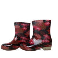 Belle cheville imperméable et à l'extérieur antidérapant jardin PVC bottes de pluie pour les femmes
