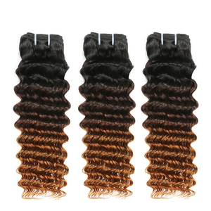100% Virgin Cuticle Aligned Human Hair Extension, Máy Sợi Ngang Tóc Sâu Gợn Sóng Bó, Blonde Clip-In Tóc Thẳng Ombre Màu - Product Image 2