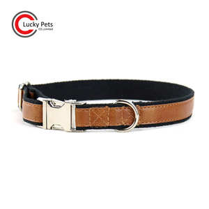 Fabricante personalizado de collares para mascotas, collar de perro de cuero vegano con acolchado de cáñamo y hebilla de metal - Product Image 3