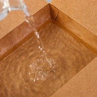 Ecologisch verantwoorde wegwerp bio-box van kraftpapier voor salade afhaalmaaltijden, met matte laminatie.