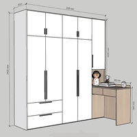 Garde-robe personnalisée avec table Garde-robe avec table d'étude Conception de garde-robe avec coiffeuse
