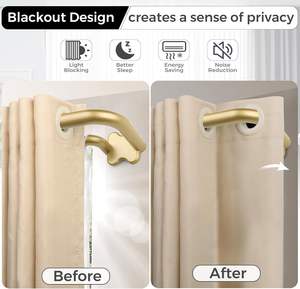 Tringles à rideaux réglables Tringles à rideaux doubles en or <span class=keywords><strong>Tringle</strong></span> à rideaux enveloppante pour fenêtres Tringles décoratives pour la maison - Product Image 5
