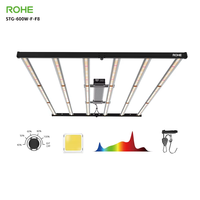 Rohe pas cher dimmabl 4*4 6 bars samsung lm281b led intérieur 650w 600w spectre complet uv ir élèvent la lumière