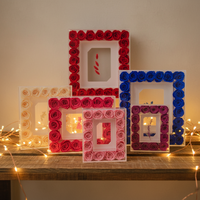 Cadre photo carré fait main avec rose éternelle pour la remise des diplômes |   Fleur éternelle, souvenir commémoratif, décoration de la maison, cadeau de mariage