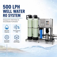 Système de traitement d'eau par osmose inverse monté sur châssis de 500 LPH pour la purification de l'eau de puits