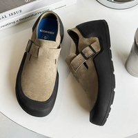 Sabots et mules pour hommes à semelle en liège, et sabots-pantoufles rétro en cuir véritable et daim de haute qualité pour femmes, chaussures décontractées à semelle épaisse – Meilleures ventes