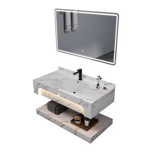 Lavabo <span class=keywords><strong>double</strong></span> en marbre <span class=keywords><strong>rectangulaire</strong></span> de qualité hôtelière avec LED pour villa et chambre à coucher - Product Image 6