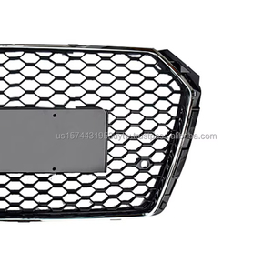 New High Quality PNB RS4 Style Honeycomb Front Bumper <b>Grille</b> ABS Chrome Frame Black <b>Mesh</b> Audi A4 S4 B9 2017-2019 Easy - Product Image 3