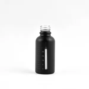 Botol Penetes Kaca Hitam Matte Kustom Lulus 5 Ml Hingga 100 Ml dengan Jendela Bening