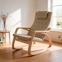 Fauteuil à bascule moderne en bois massif, confortable et abordable, en bois courbé, pour la maison, le balcon et le salon, idéal pour la détente