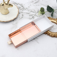 Boîte d'emballage pour cils en carton rigide de luxe, personnalisée, imprimée, de haute qualité, type tiroir, emballage cosmétique