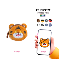 Porte-monnaie en peluche Kawaii, animal en peluche tigre, fabricant de peluches personnalisées, porte-cartes photo, peluche sur mesure