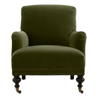 Fauteuil de salon moderne de luxe en velours vert capitonné pour salon, chambre, hall d'hôtel, appartement, style détente