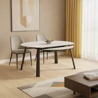 Ensemble de table à café et à dîner rétractable de luxe italien au design moderne, écologique, avec 4 chaises pour hôtel, cuisine et salle à manger