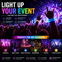Bracelet en silicone LED personnalisé, bracelet lumineux clignotant pour les événements festifs