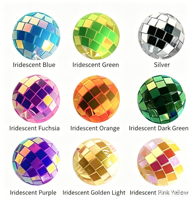 Vente en gros de nouvelles boules disco holographiques irisées en verre miroir pour la décoration de mariage, de fête, de bar, de club, sur mesure, en vrac, en provenance d'usine
