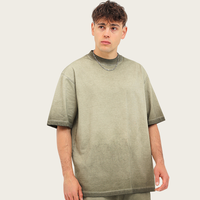 Camiseta de Lujo Personalizada de Dos Tonos con Degradado, 230g, 100% Algodón Tejido, Lavado Vintage, Talla Grande, Hombros Caídos, con Logotipo Personalizado