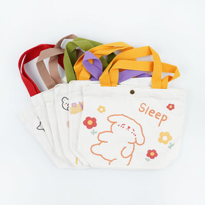 2025 Wholesale Custom Reusable <b>Foldable</b> Mini Tote Shopping <b>Bag</b> New Fashion Canvas Handbag for Women - Product Image 1