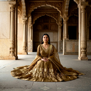 Women Lehenga Choli <b>Tissue</b> Silk Sequence Work Indian <b>Wedding</b> Outfit Elegant Party Dress - Product Image 1