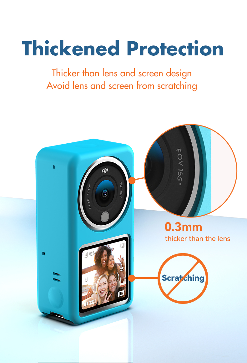 Telesin Camera Accessories Liquid Silicone camera case protective shell Rubber Sleeves for DJI Action 2 Camera