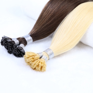 Extensions de cheveux à pointe plate 100% cheveux humains Remy, kératine, pré-collées, pour usage en salon - Product Image 1