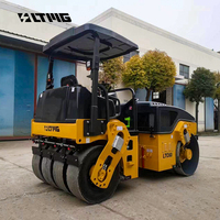 LTMG Nouveau compacteur de pneus pneumatiques 6 tonnes entièrement hydraulique Rouleau de route Rouleau double tambour
