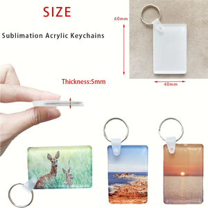 Mdfsub Tùy Chỉnh 5Mm Dày Hình Chữ Nhật Thăng Hoa Acrylic Keychain Trống 40X60Mm Thăng Hoa Acrylic Móc Khóa Khoảng Trống Với Keyring - Product Image 5
