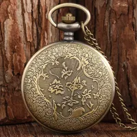 Nouveau éléphant vif gravure Vintage Bronze arabe littéral Quartz grande montre de poche chandail chaîne hommes femmes pendentif horloge cadeau