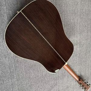 ALL SOLID D28 Model 41" Abalone Inlaid Flower Binding Ebony Rosewood Mahogany Neck Spruce <b>Top</b> 20 Fret NO EQ Acoustic Guitar Fast - Product Image 5