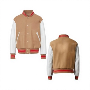 Custom Logo Private-Label Wool-Body Leather Sleeve Chenille-Embroidery Custom-Color Men Letterman Baseball Varsity Jackets - Product Image 1