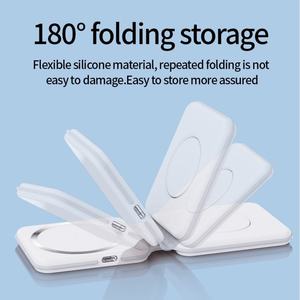 Cargador inalámbrico magnético plegable de 15W 2 en 1 soporte de estación magnética para <span class=keywords><strong>iPhone</strong></span> 15 14 <span class=keywords><strong>13</strong></span> 12 Pro Max para Iwatch - Product Image 5