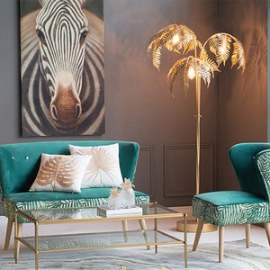 Tyson moderne Design nordique décoration salon maison Vintage candélabre Led or palmier lampe de bureau feuille d'or lampadaire - Product Image 3