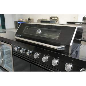 ארונות מטבח מנירוסטה מותאמים אישית מטבח חיצוני במחיר סביר עם מבער גריל ומקרר משקאות מוכנים להרכבה - Product Image 4