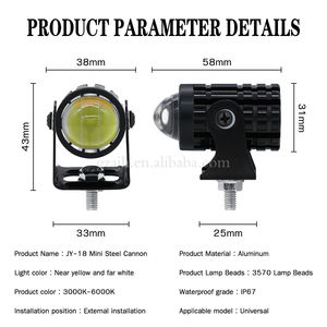 12V <span class=keywords><strong>LED</strong></span> <span class=keywords><strong>mini</strong></span> xe máy lái xe đèn hai màu xe điện sửa đổi cao và thấp chùm xe máy chú ý - Product Image 2