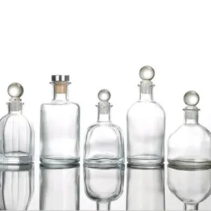 2023 Hot sale Fragrance Glass Diffuser Bottles Diffuser Jars With Rattan Stick Set