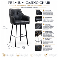 Fauteuil ergonomique haut de gamme en cuir pour salle de jeu de casino, avec couleurs et logo personnalisables