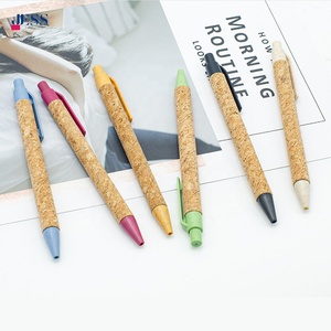 Stylo à bille multicolore 100% biodégradable et écologique en liège recyclé avec logo à clip en paille de blé Stylo promotionnel - Product Image 4