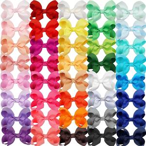 Aksesoris rambut anak-anak grosir pita rambut butik Grosgrain 10x7cm dengan klip - Product Image 4