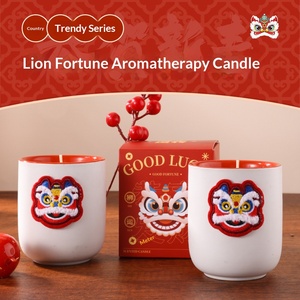 Chinese Lion Dance Shaped Scented Candle Jar National Trend Aroma Decor Home <b>Ornament</b> Birthday Wedding Souvenir Gift - Product Image 2