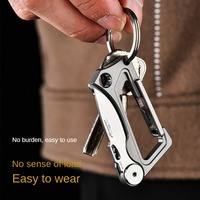 2025 alliage de titane EDC porte-clés portables couteau pliable avec boucle de sac à dos à dégagement rapide/crochet porte-clés en gros de luxe
