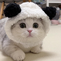 Gorro de Oso Suave y Cálido con Orejas para Gatos y Perros Pequeños, Lindo Disfraz Ajustable, Gorro, Accesorio para la Cabeza, Disfraz de Navidad, Ropa para Disfrazarse