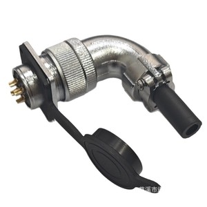 Cixi Xunliantong WS24 Havacılık Fişi Dirsekli 2-19 Pin Altın Kaplama Bakır Konnektör Panel Montajlı PBT İzolasyonlu - Product Image 2