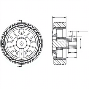 Roue motrice à roulement en caoutchouc massif pour usage professionnel, roue pivotante active, roue de charge - Product Image 1