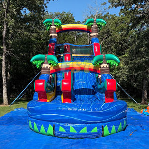 Toboggan aquatique tropical personnalisable pour enfants Toboggan gonflable en forme de <span class=keywords><strong>palmier</strong></span> Piscine pour jeux de fête en plein air - Product Image 1