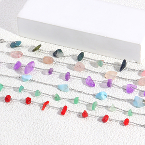 Bracciale Bohémien GOODLUCK in Pietra, Placcato Oro 18k, Acciaio Inossidabile con Cristalli Curativi, Gioiello Impilabile per Uso Quotidiano Femminile - Product Image 2